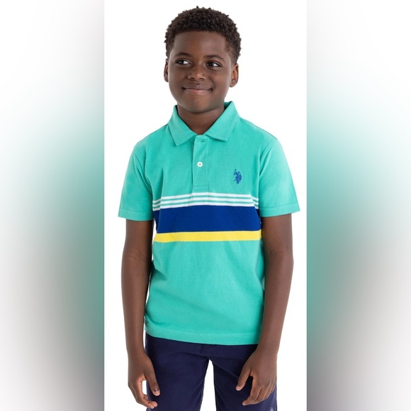 U.S. Polo Assn. Boys Stripe Jersey Polo Shirt - Picture 1 of 3